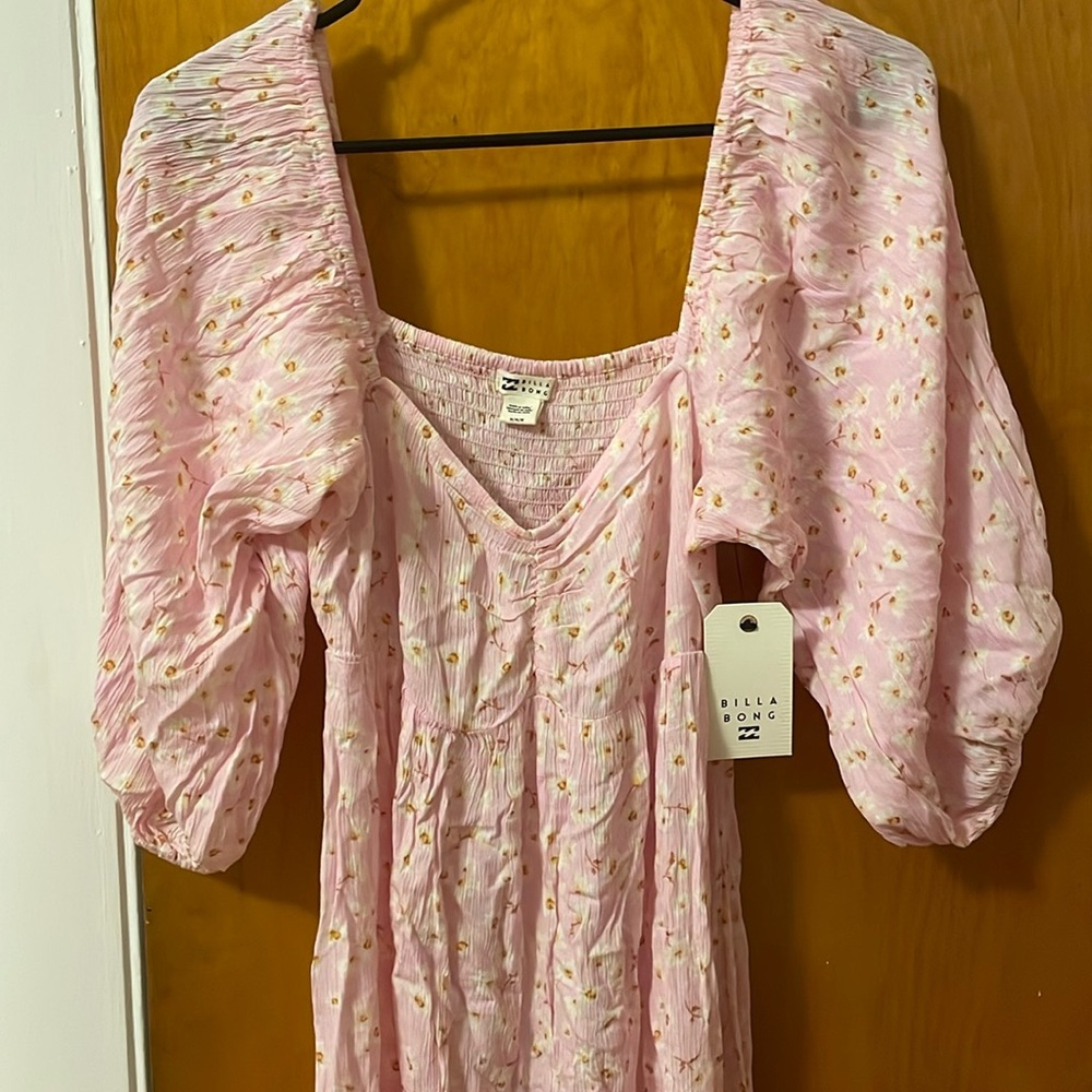 Pink Billabong midi dress NWT